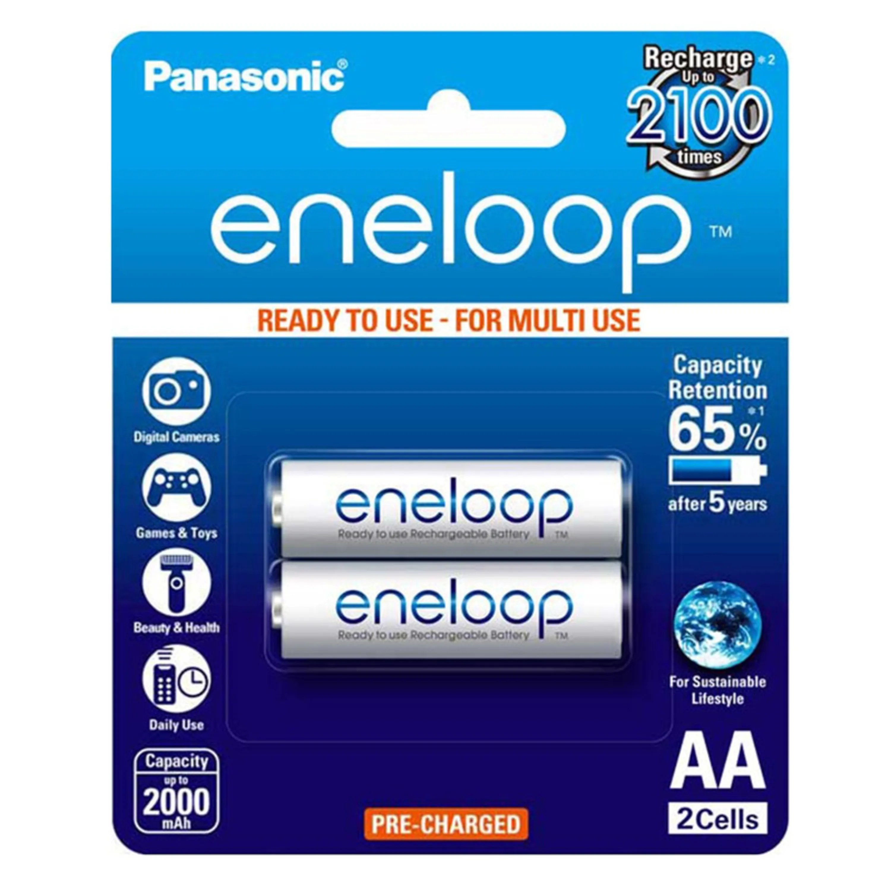 باتری قلم اصلی قابل شارژ پاناسونیک Eneloop BK-3MCCE